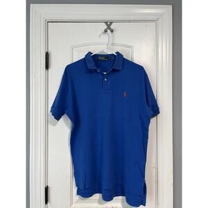 Mens Ralph Lauren Classic Fit Soft Royal Blue Polo Red Horse M